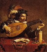 Theodoor Rombouts Lute Player painting